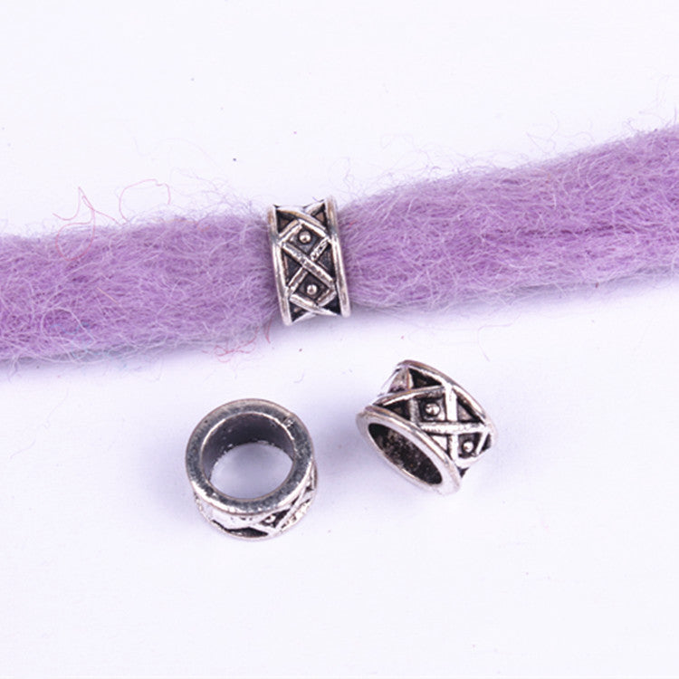 Wig Accessories Reggae Dirty Braid Decorative Beaded Headwear Braided Large Hole Beaded DIY Hair Accessories Retro Alloy Beads