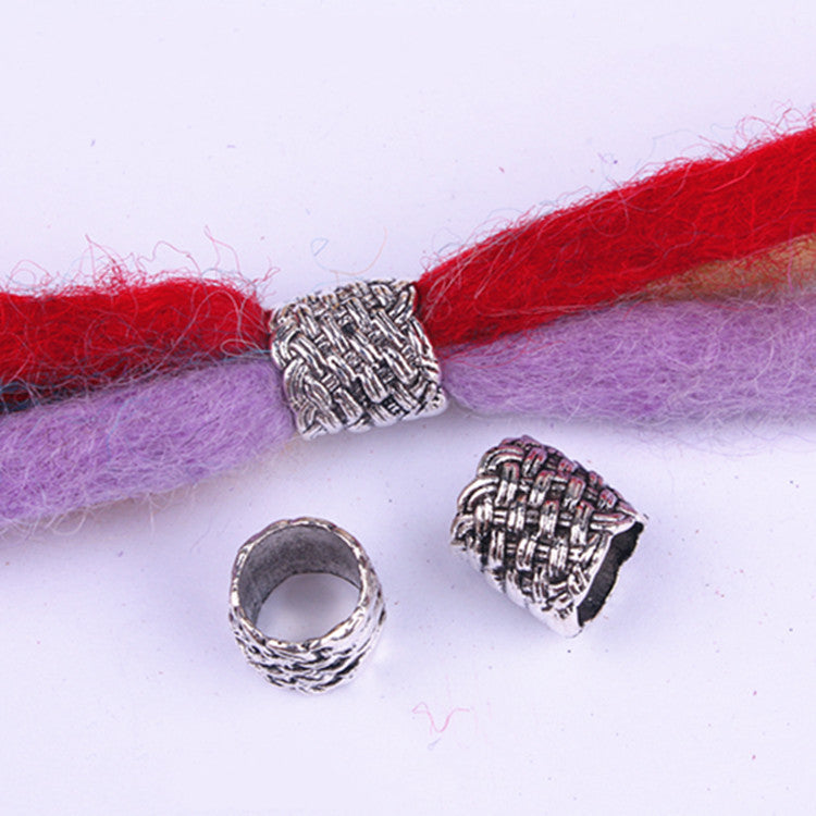 Wig Accessories Reggae Dirty Braid Decorative Beaded Headwear Braided Large Hole Beaded DIY Hair Accessories Retro Alloy Beads