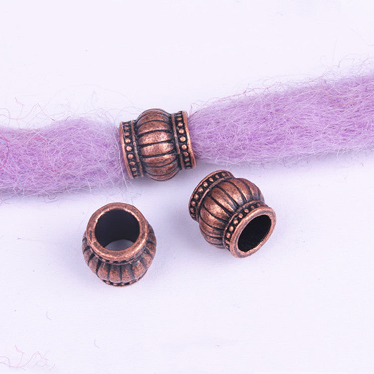 Wig Accessories Reggae Dirty Braid Decorative Beaded Headwear Braided Large Hole Beaded DIY Hair Accessories Retro Alloy Beads