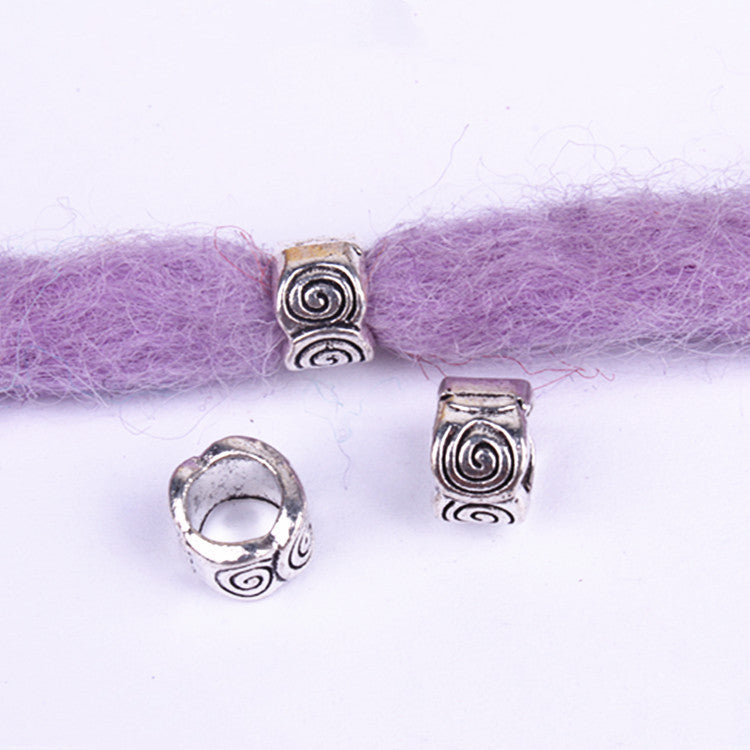 Wig Accessories Reggae Dirty Braid Decorative Beaded Headwear Braided Large Hole Beaded DIY Hair Accessories Retro Alloy Beads