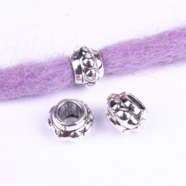 Wig Accessories Reggae Dirty Braid Decorative Beaded Headwear Braided Large Hole Beaded DIY Hair Accessories Retro Alloy Beads
