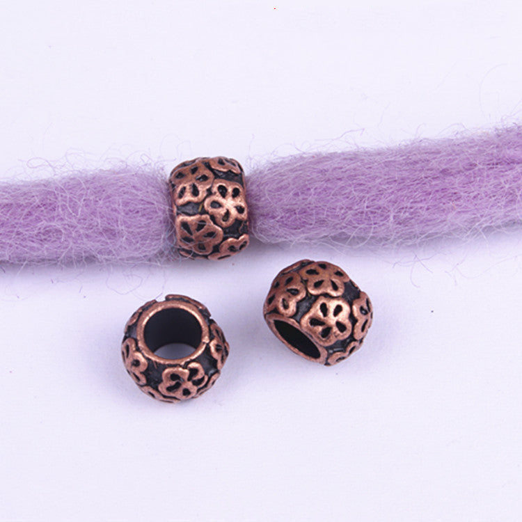 Wig Accessories Reggae Dirty Braid Decorative Beaded Headwear Braided Large Hole Beaded DIY Hair Accessories Retro Alloy Beads