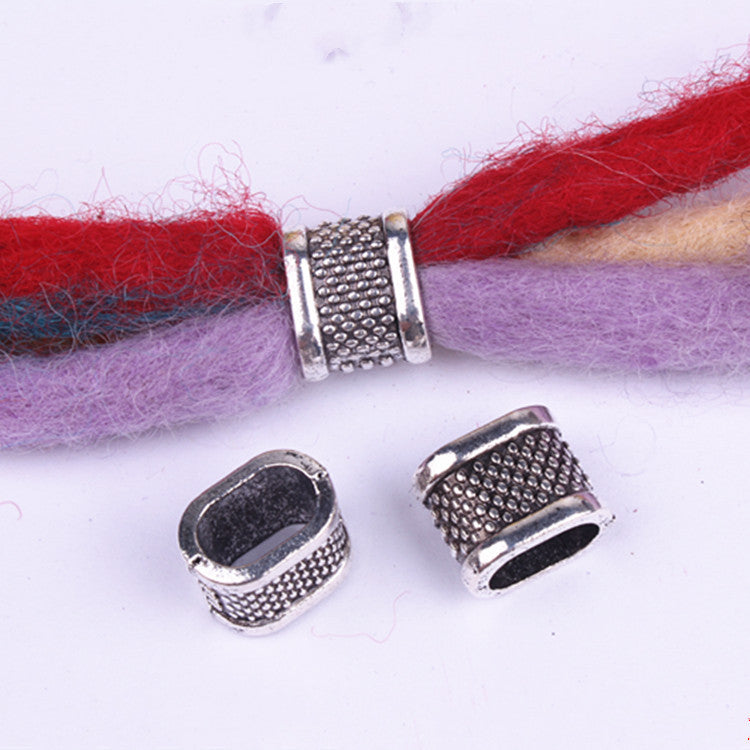 Wig Accessories Reggae Dirty Braid Decorative Beaded Headwear Braided Large Hole Beaded DIY Hair Accessories Retro Alloy Beads