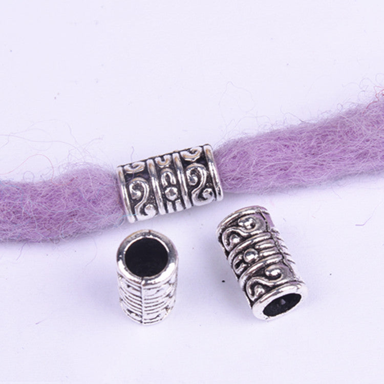 Wig Accessories Reggae Dirty Braid Decorative Beaded Headwear Braided Large Hole Beaded DIY Hair Accessories Retro Alloy Beads