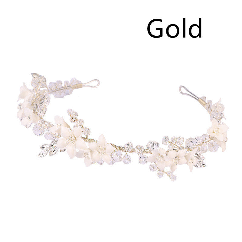 Women's White Crystal Pearl Bridal Tiara