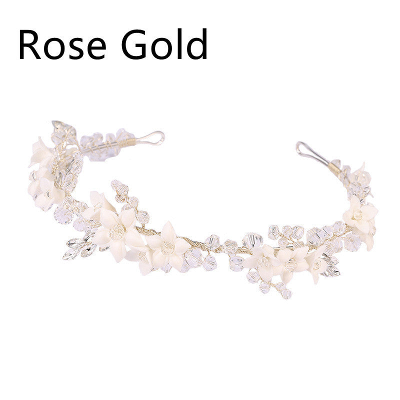 Women's White Crystal Pearl Bridal Tiara