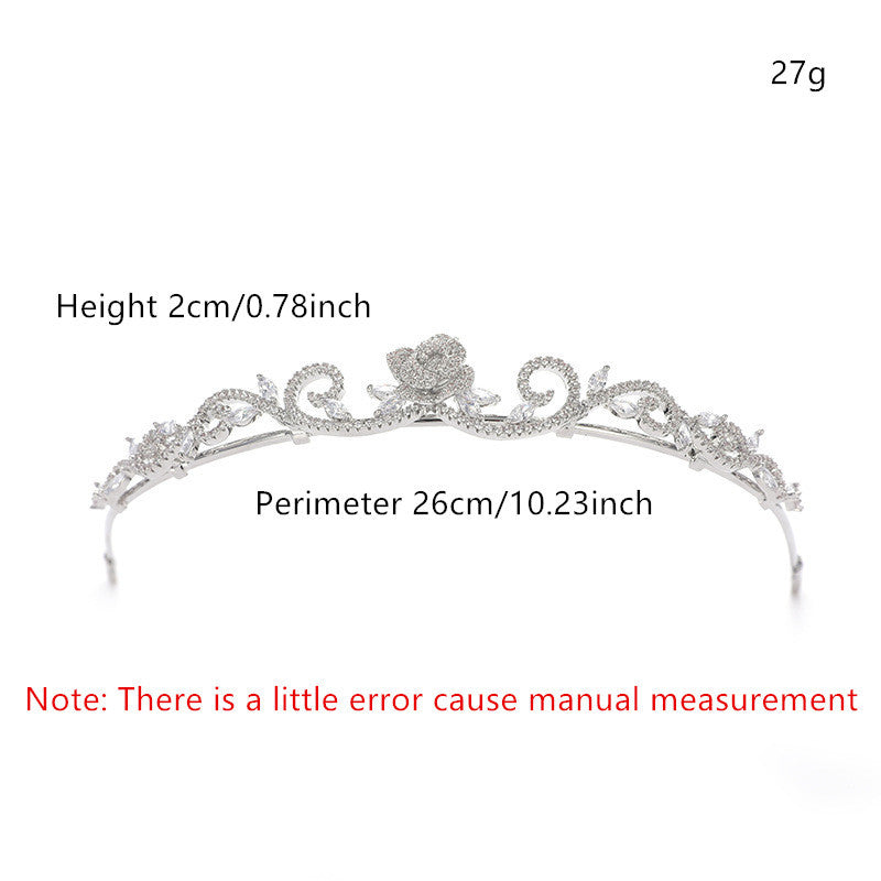 Zircon Crown Flower Hair Accessories Wedding Wedding Dress