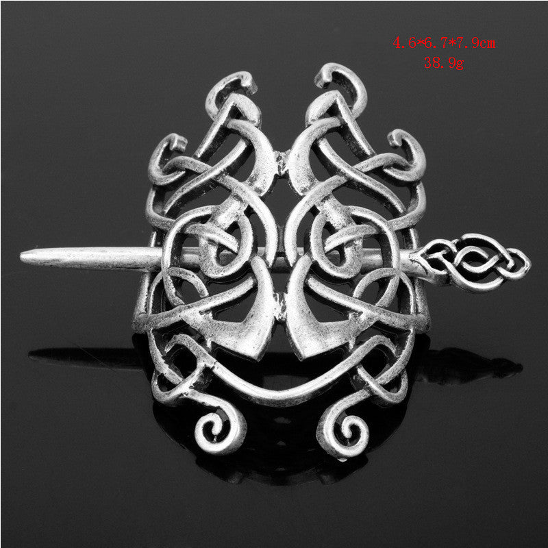 Vintage Viking Celtic Metal Dragon Hairpin