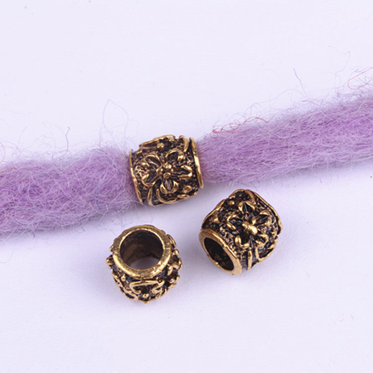 Wig Accessories Reggae Dirty Braid Decorative Beaded Headwear Braided Large Hole Beaded DIY Hair Accessories Retro Alloy Beads