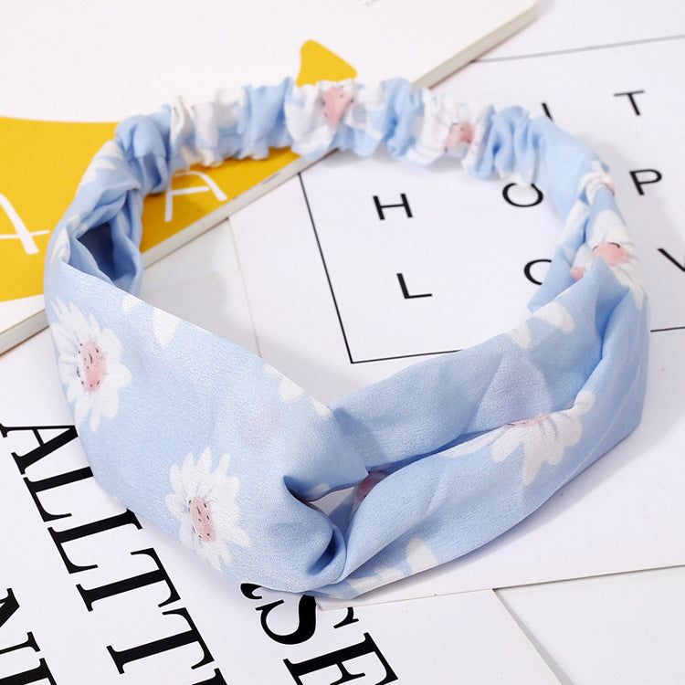 Women's Forest Flower Elastic Cross Hairband