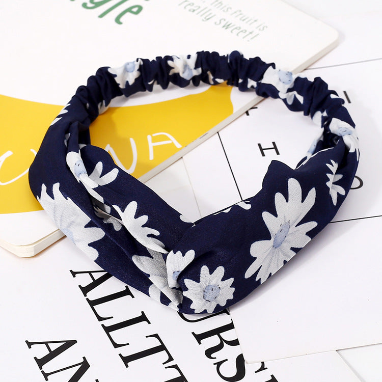 Women's Forest Flower Elastic Cross Hairband