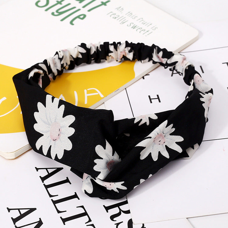 Women's Forest Flower Elastic Cross Hairband