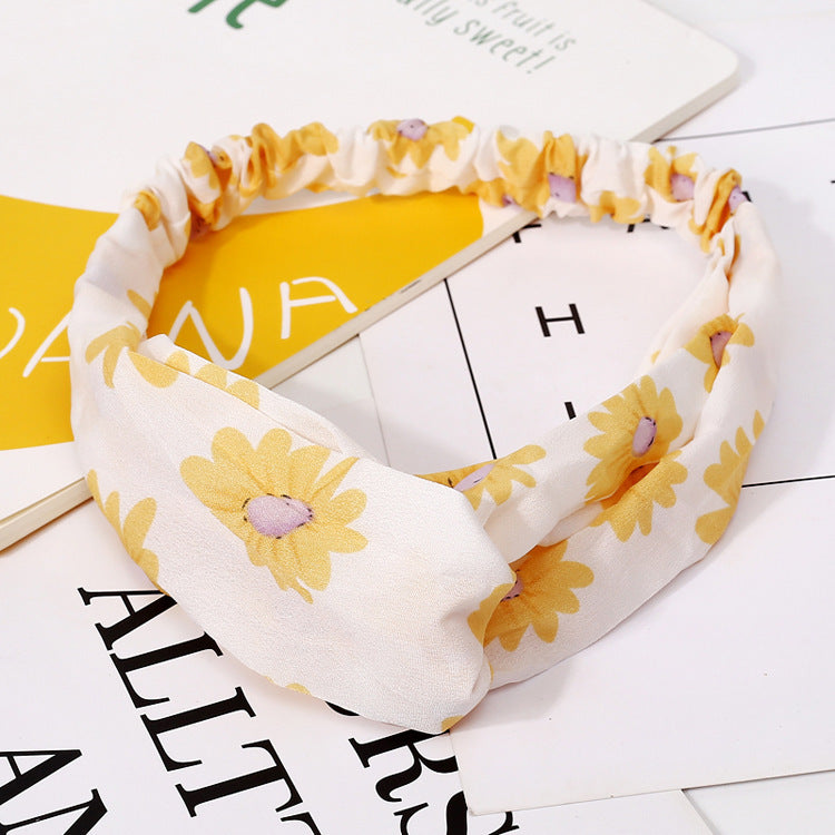 Women's Forest Flower Elastic Cross Hairband
