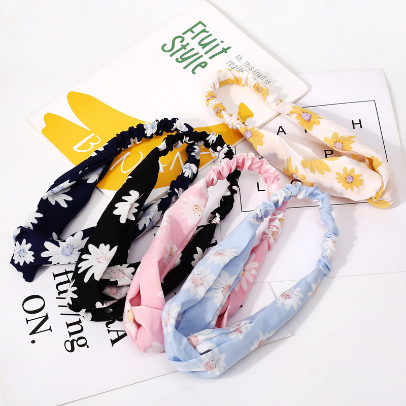 Women's Forest Flower Elastic Cross Hairband