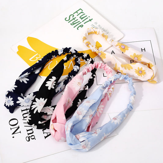 Women's Forest Flower Elastic Cross Hairband