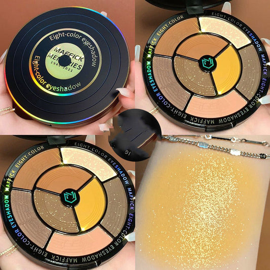 Vinyl Record Eight-color Eyeshadow Palette Earth Orange Neon Color