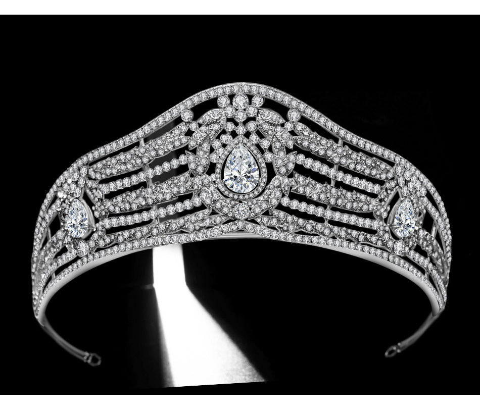 Zircon Bridal Crown Alloy Rhinestone Wedding Hair Jewelry Princess Shooting Wedding Tiara